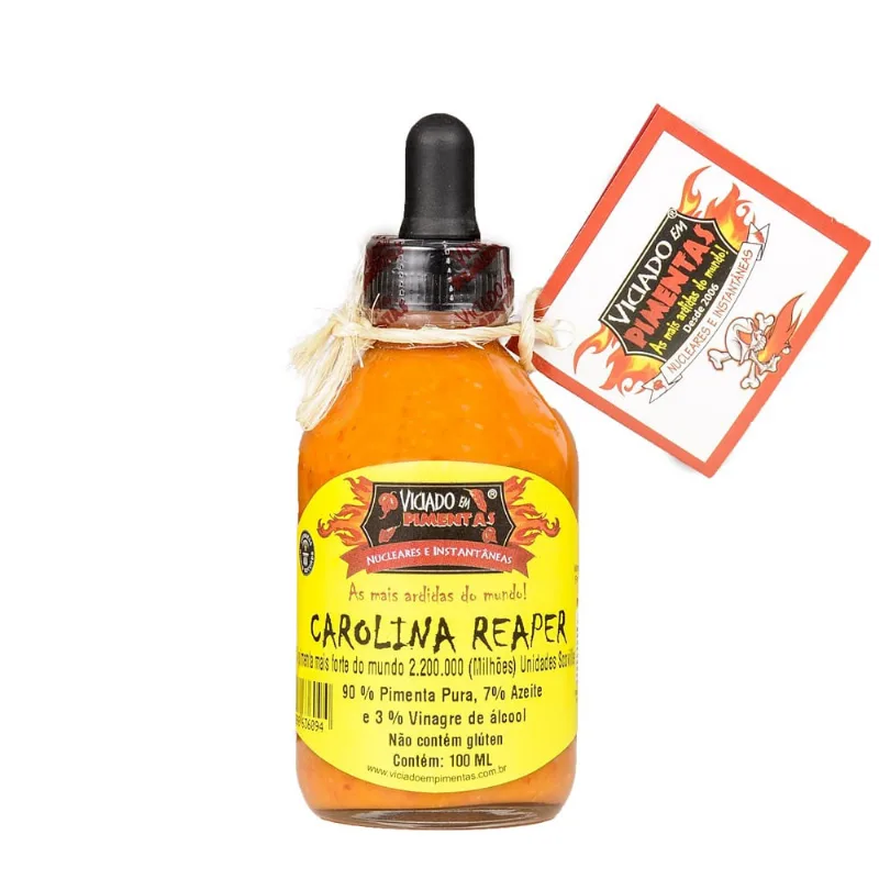 Molho de Pimenta Carolina Reaper com azeite 100 ml