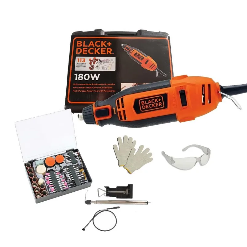 Micro Retífica Black+decker Rt18ka 113 Pçs + Acess 110v