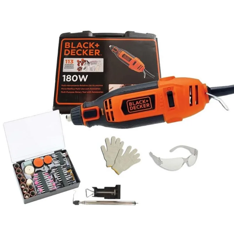 Micro Retífica Black+Decker Rt18ka 113 Pçs + Acess 220v