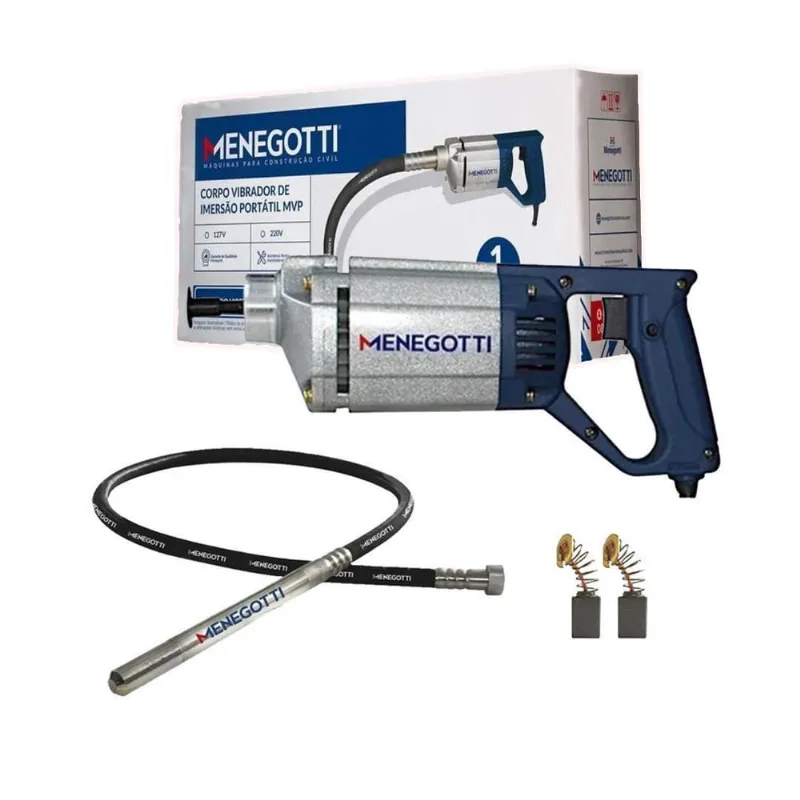 Vibrador Concreto Portátil Menegotti 1000W + Mangote 2,5M 110V