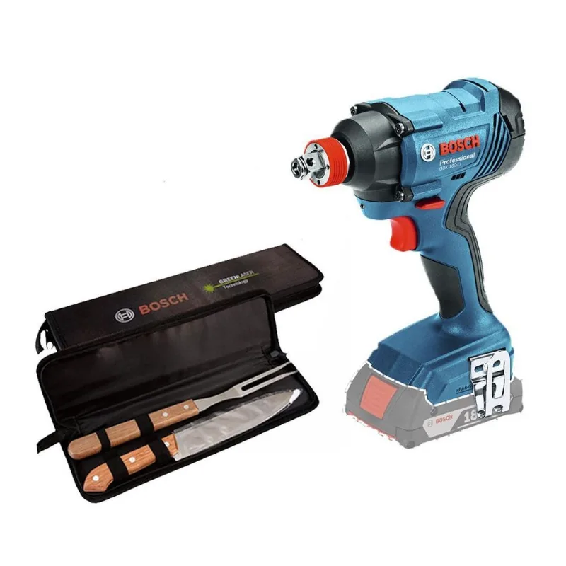 Chave Impact Bosch Bat Gdx 180-li 18v S/bat + Kit Churrasco