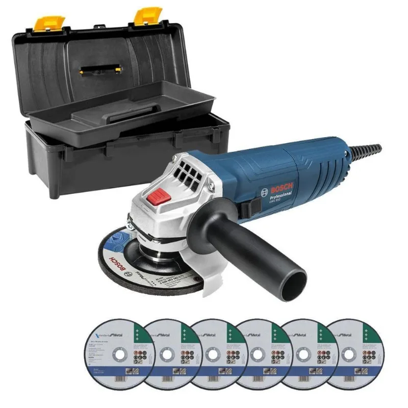 Esmerilhadeira Gws 850 115mm Bosch + Discos E Caixa Fer 110v