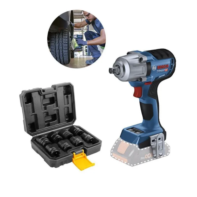 Chave Impacto 1/2 Bosch Gds 18v-450 + Jogo De Soquete S/ Bat