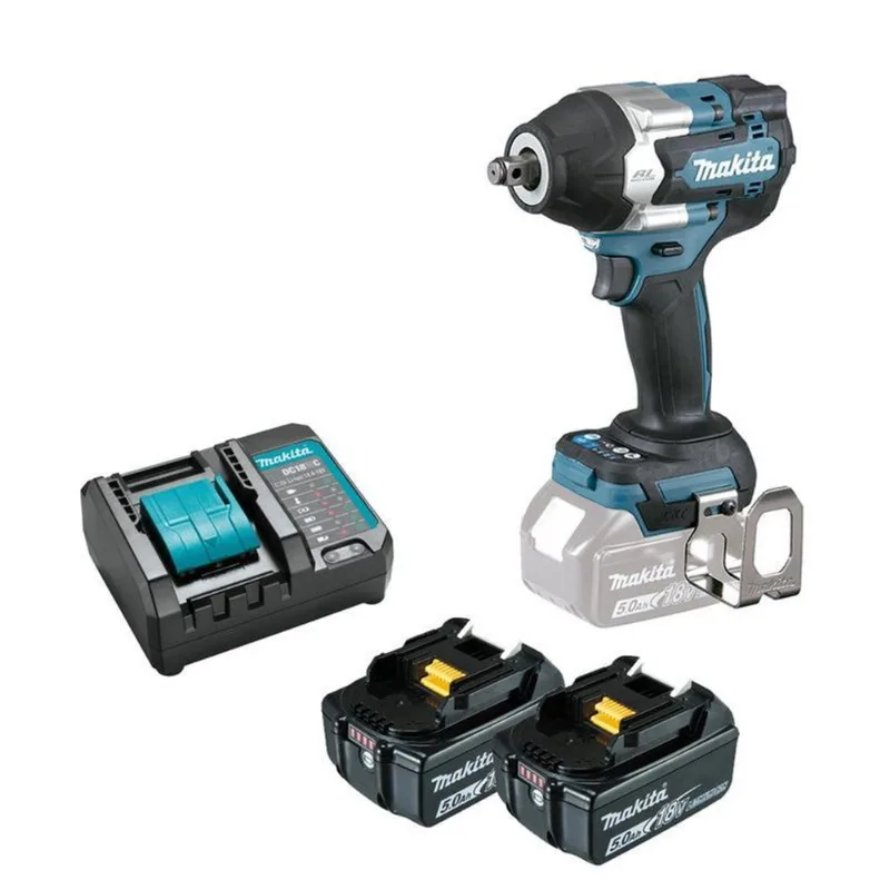 Chave Impacto Makita 1/2 18v Dtw700z + 2 Bat 5,0ah E Carreg