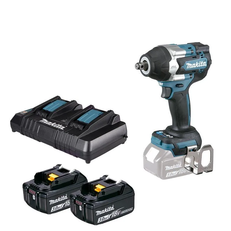 Chave Impcto Makita 18v Dtw700z + 2 Bat 3a Carreg Duplo 127v