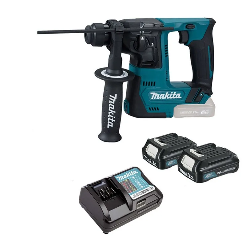 Martelete Rotativo Makita HR140DZ 12V + 2 baterias 2,0Ah e carregador bivolt