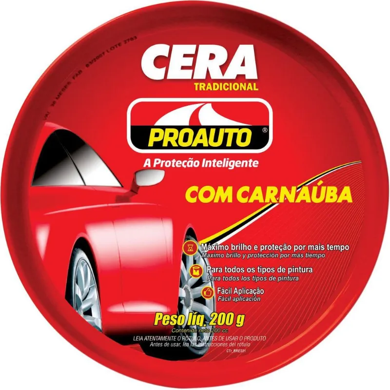 Cera Pasta Tradicional Com Carnaúba 200g - Proauto