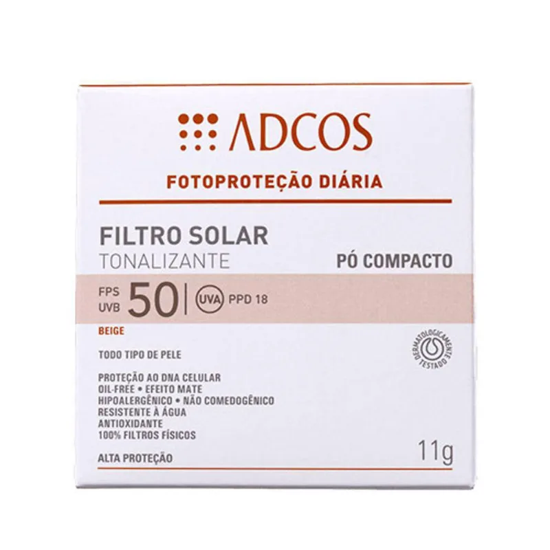 Adcos Filtro Solar Po Compacto Tonalizante Fps 50 Beige 11G