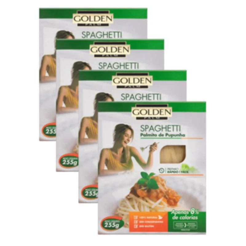Kit 4 Spaguetti De Palmito Pupunha Golden 255G