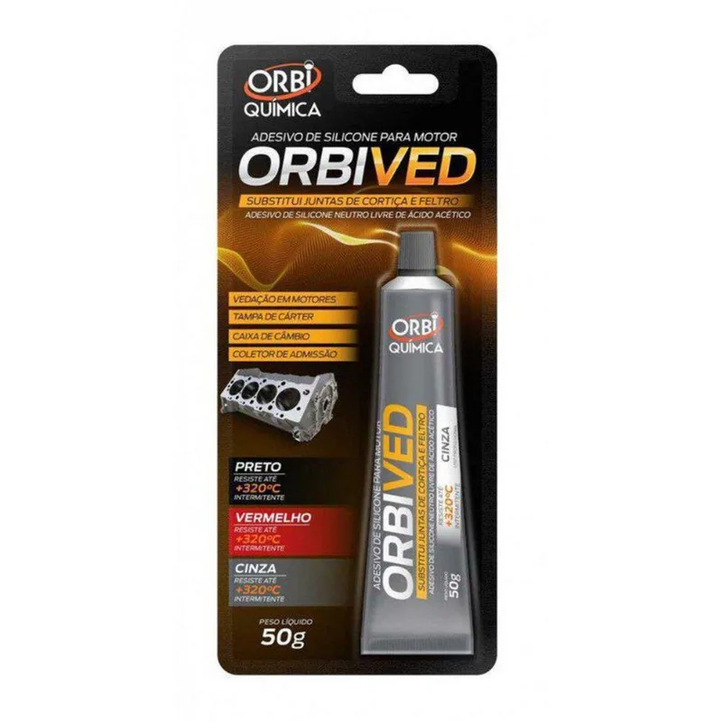 Orbived Selante Neutro Silicone Temperatura Cinza 320° 50 G