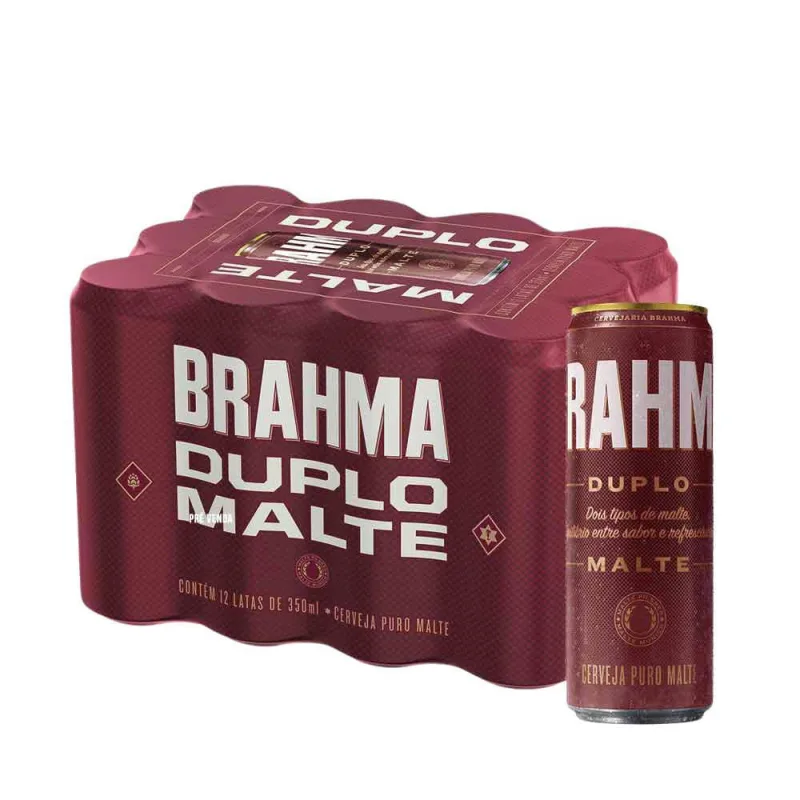 Cerveja Brahma Duplo Malte 350ml - Pack 12un - Brahma