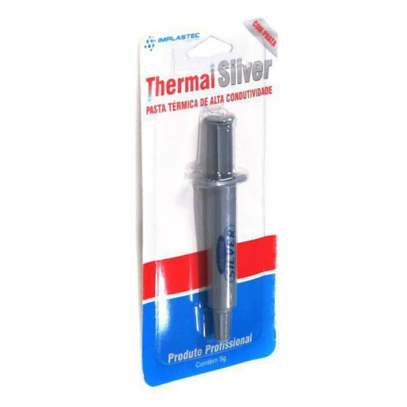 Kit Com 2 Pasta Térmica Thermal Silver Implastec Seringa 5g