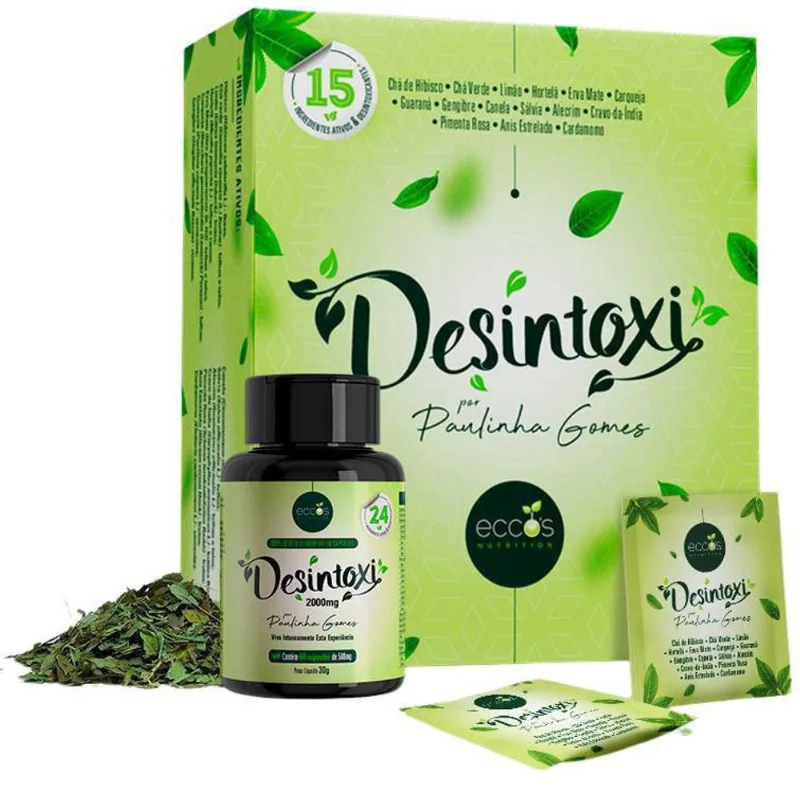 Kit Detox-Desintoxi Chá 60 Sachês + Desintoxi 60 Capsulas