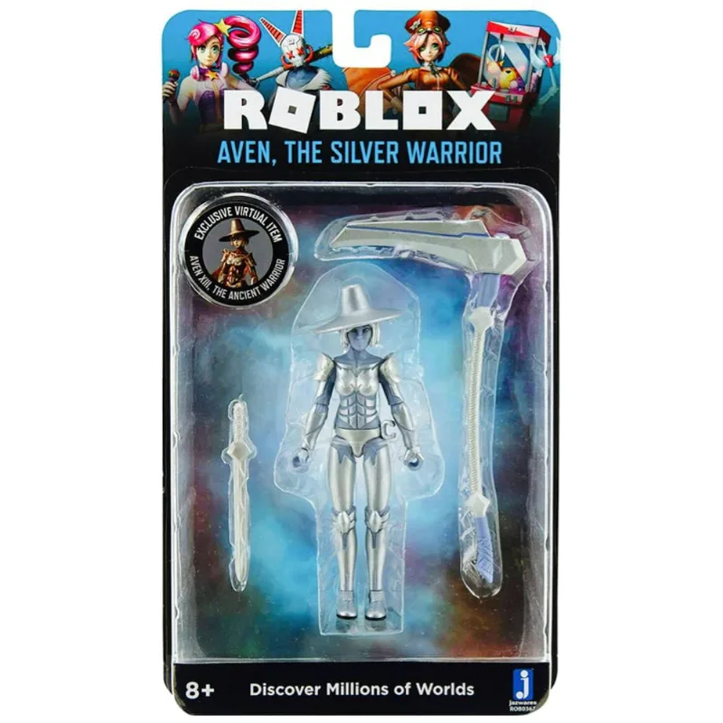 Roblox Boneco Articulado Aven Guerreira Prateada 10cm Sunny