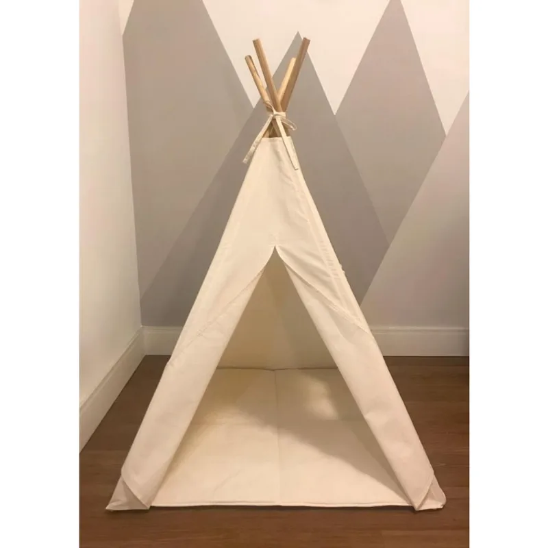 Tenda Toca Festa Pijama + Tapete Acolchoado Cru 135X90X90Cm