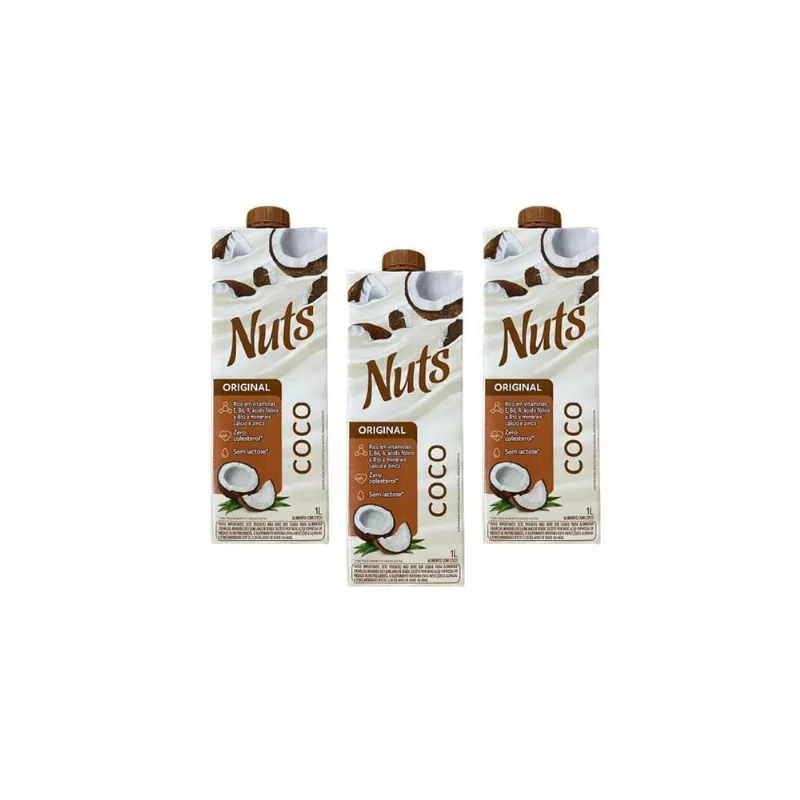 Kit 3 Bebida Amendoa Nuts Coco 1L