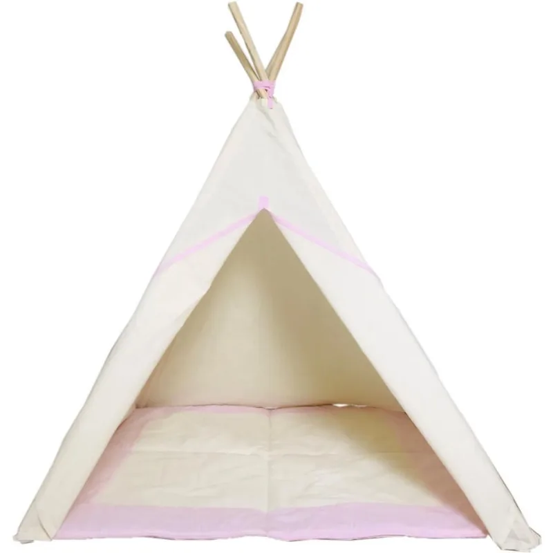 Tenda Infantil + Tapete Acolchoado Rosa 135X90X90Cm