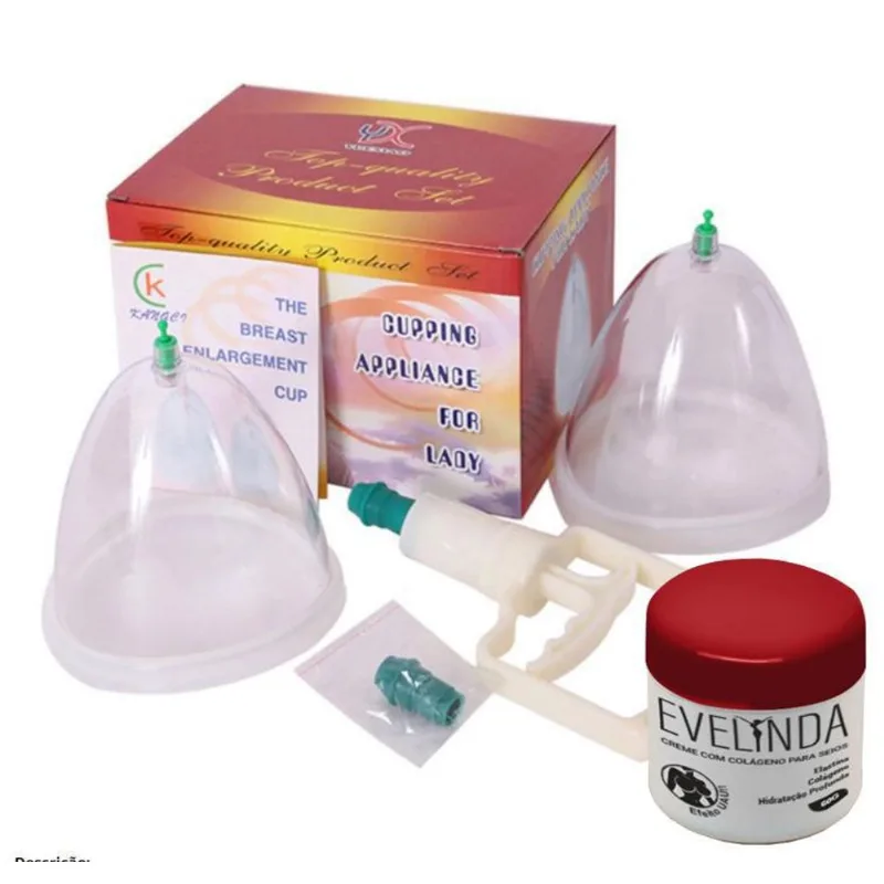 Pump Seios Ventosa Acrílico Vácuo Terapia Bomba Mais Creme
