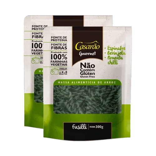 Kit 2x: Macarrão Fusilli Espinafre Sem Glúten Casarão 300g - Não Informado - Mercearia