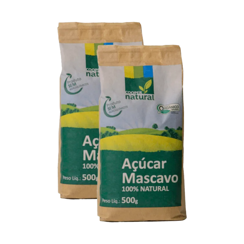 Kit 2x: Açúcar Mascavo Orgânico Coopernatural 500g - Organic - Mercearia