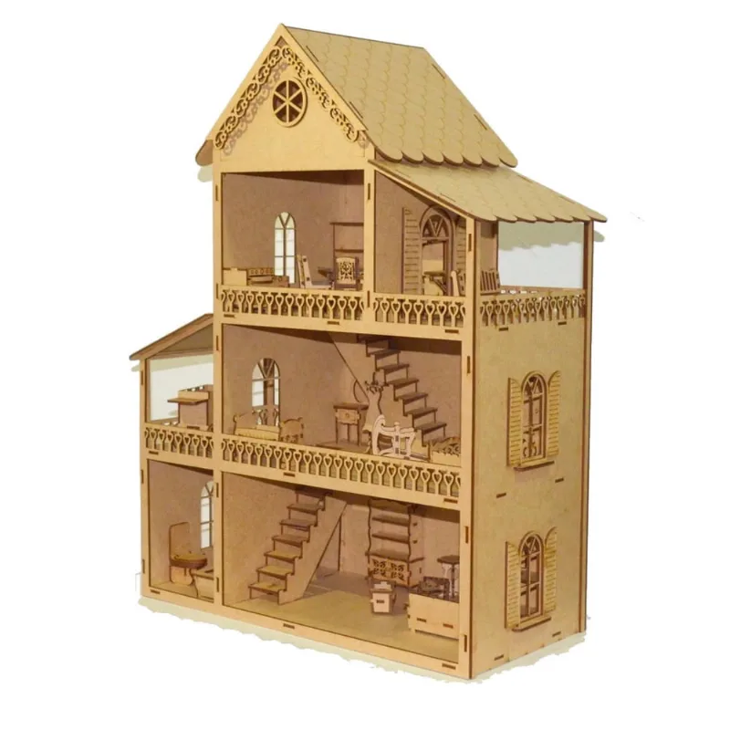 Casinha Boneca Polly com Mini Moveis