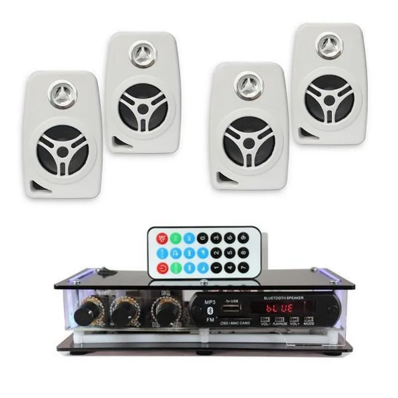 Som Ambiente Bluetooth + 4 Caixas De Som Parede 280w