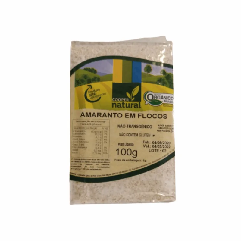 Kit 2x: Amaranto Em Flocos Orgânico Coopernatural 100g - Não Informado - Mercearia