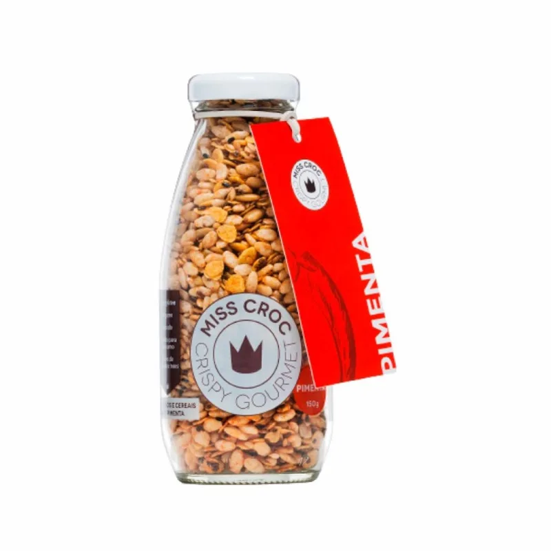 Kit 2X: Granola Crispy Pimenta Sem Glúten Garrafa Miss Croc 150g