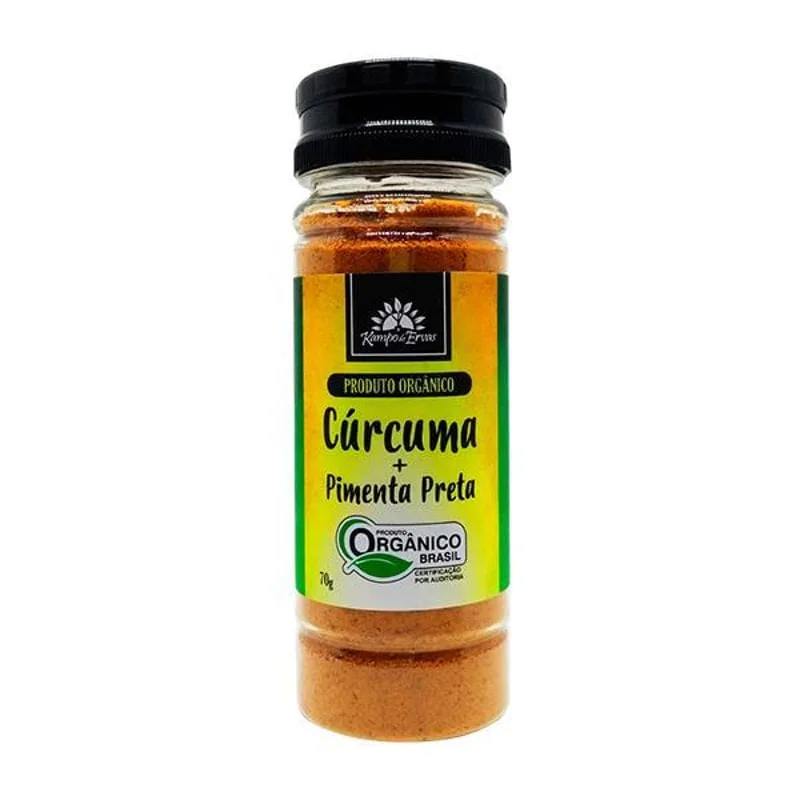 Kit 2 Cúrcuma Com Pimenta Preta Orgânico Kampo De Ervas 70g - Kampo de Ervas