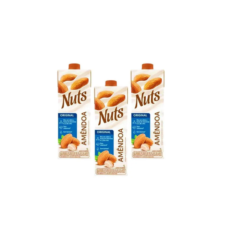 Kit Com 3 Bebidas Amendoa Nuts Original 1L