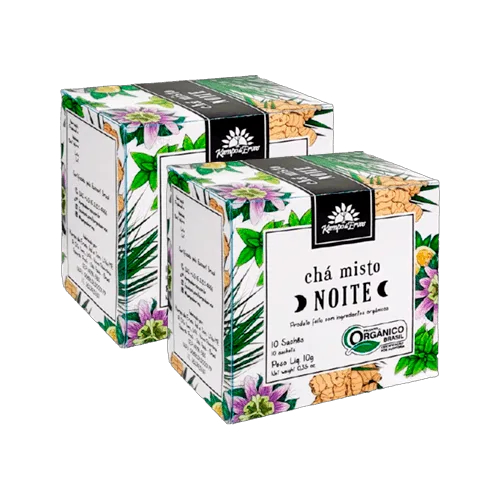 Kit 2x: Chá Misto Noite Orgânico Kampo De Ervas 10 Sachês - Kampo de Ervas - Bebidas