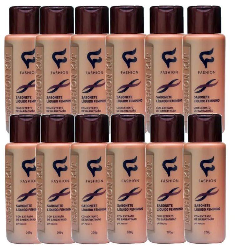 Kit com 12 Sabonete Íntimo Feminino Barbatimão 200ml Fashion