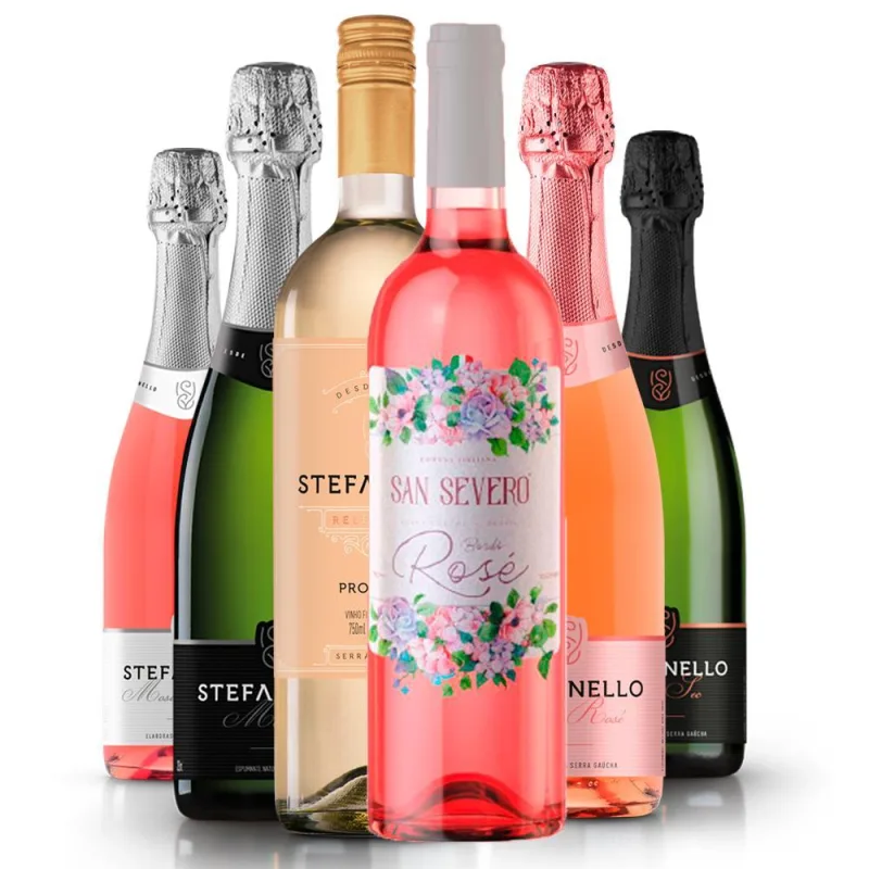 Kit Vinho E Espumantes Stefanello + Vinho Rose 6x750ml - Não Informado - Bebidas