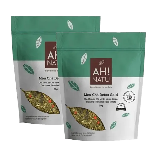 Kit 2x: Meu Chá Detox Gold Detoxificante Ah! Natu 70g - Chá Mais - Bebidas