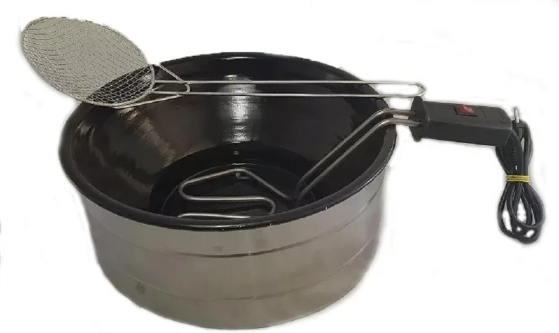 Fritadeira Elétrica 3 Litros Esmaltada Com Escumadeira 110v - Não Informado - Eletroportáteis
