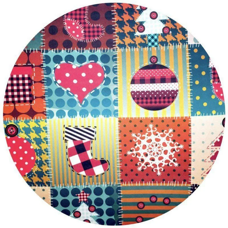 Kit 4 Capas Para Sousplat Retalho Natalino 35cmx35cm