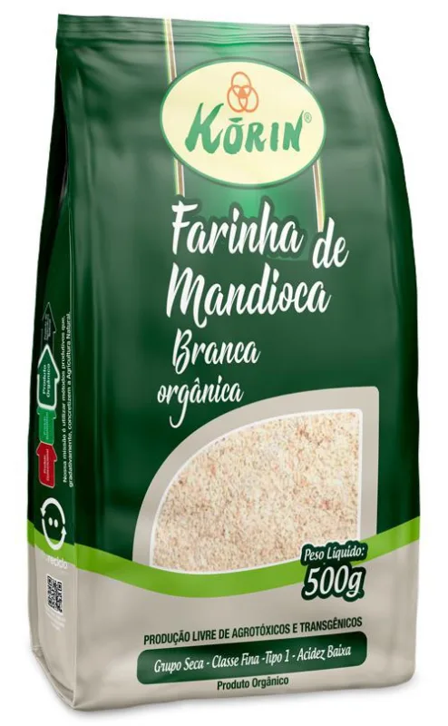 Kit 2 Farinha De Mandioca Branca Orgânica Korin 500g - Não Informado