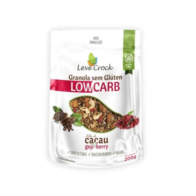 Kit 2x: Granola Nibs/goji Berry Low Carb Leve Crock 200g - Não Informado - Mercearia
