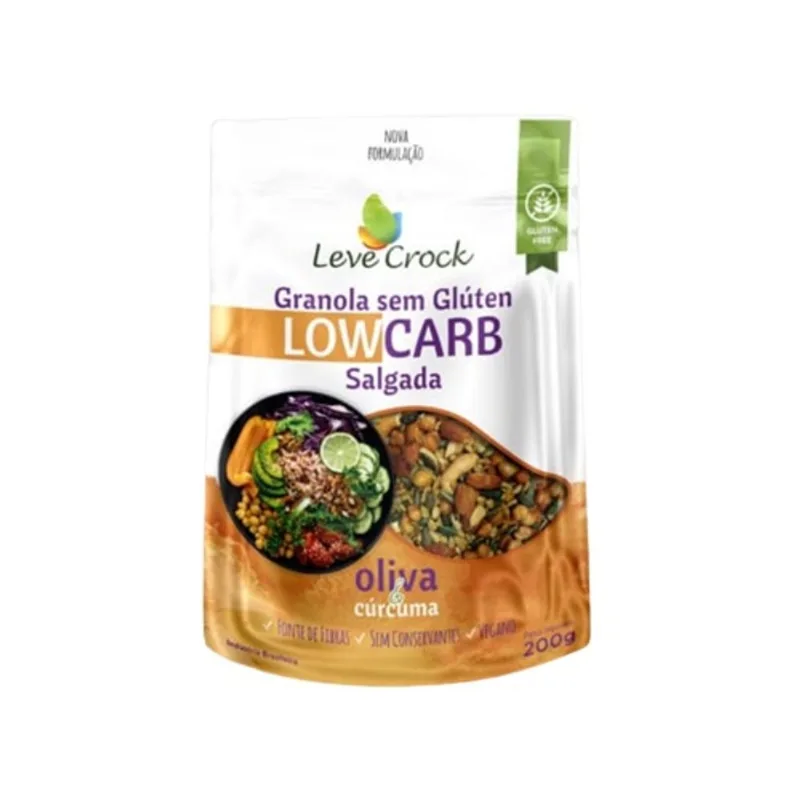 Kit 2X: Granola Salg Azeite/Cúrcuma Low Carb Leve Crock 200g