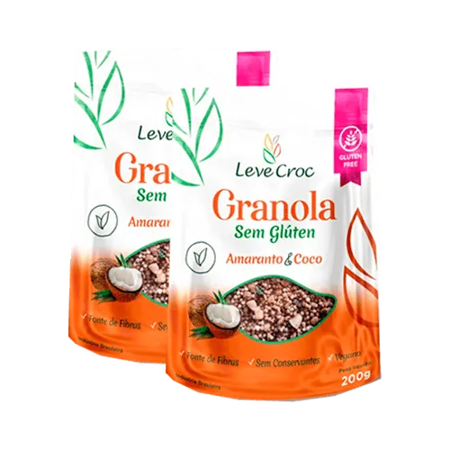 Kit 2x: Granola Amaranto/coco Sem Glúten Leve Crock 200g - Leve Crock - Mercearia