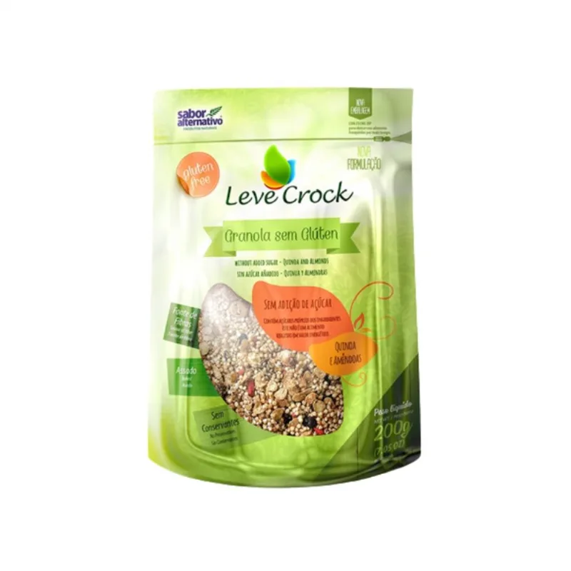 Kit 2X: Granola Quinoa/Amêndoas Zero Açúcar Leve Crock 200g