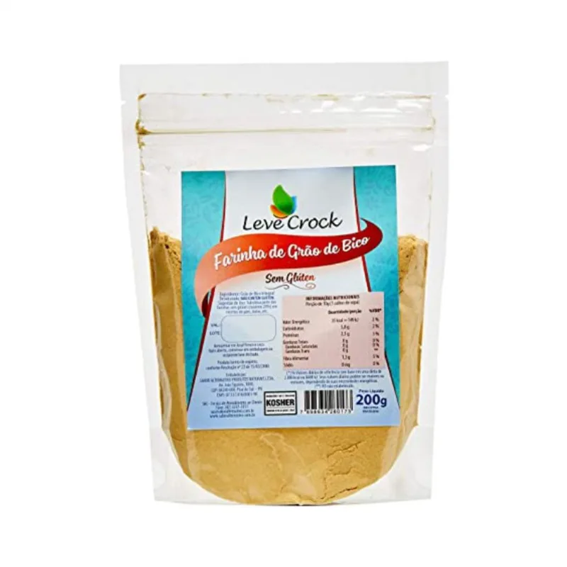 Kit 2X: Farinha de Grão de Bico Sem Glúten Leve Crock 200g