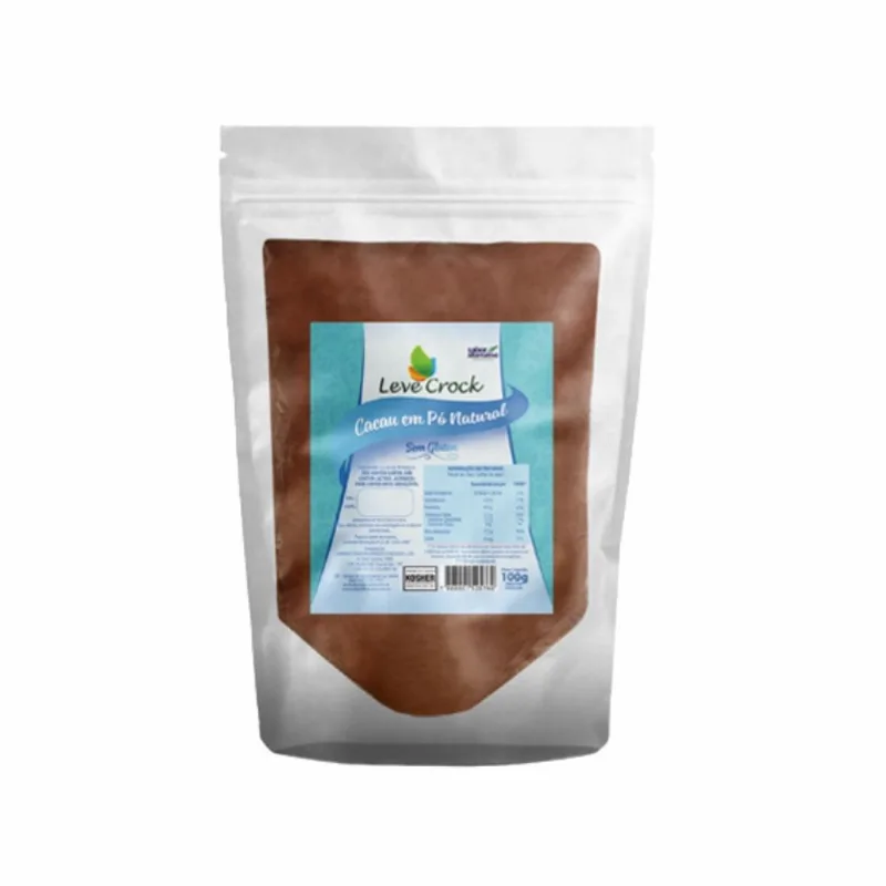 Kit 2X: Cacau em Pó Puro Sem Glúten Leve Crock 100g