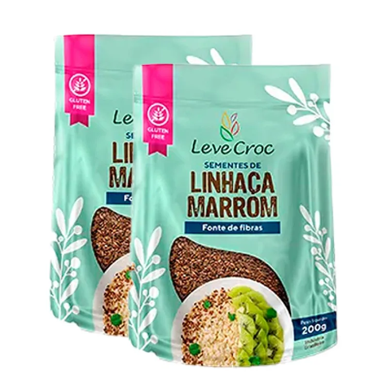 Kit 2X: Linhaça Marrom Sem Glúten Leve Crock 200g