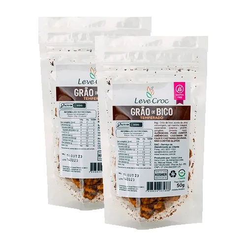 Kit 2x: Grão De Bico Temperado Sem Glúten Leve Crock 50g - Não Informado