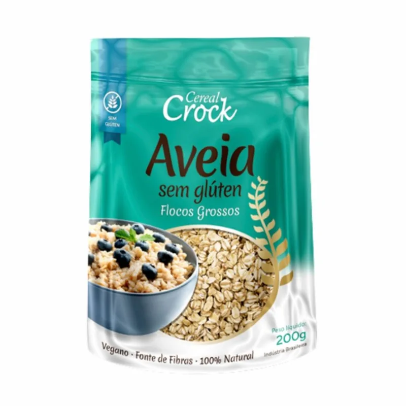 Kit 2X: Aveia em Flocos Grossos Sem Glúten Leve Crock 200g