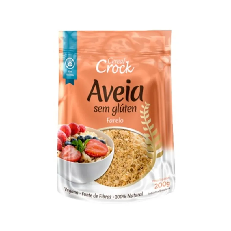 Kit 2X: Farelo de Aveia Sem Glúten Leve Crock 200g