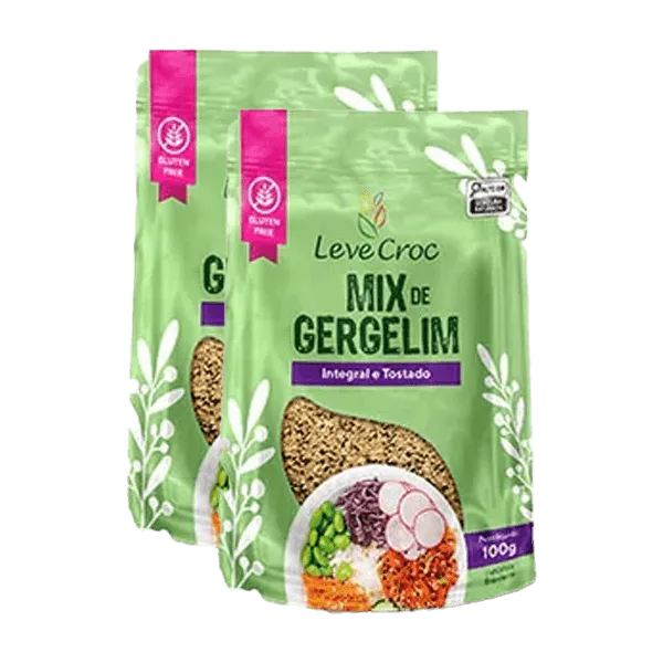 Kit 2x: Mix De Gergelim Integral Sem Glúten Leve Crock 100g - Leve Crock - Mercearia
