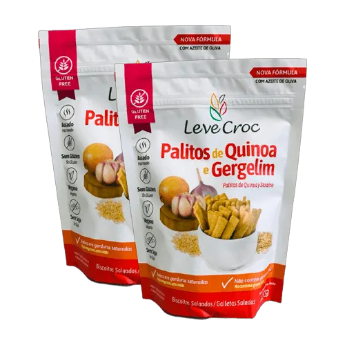 Kit 2x: Biscoito Palito Quinoa/gergelim Sg Leve Crock 120g - Leve Crock - Mercearia
