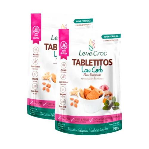 Kit 2x: Biscoito Alho/manjericão Low Carb Leve Crock 90g - Não Informado
